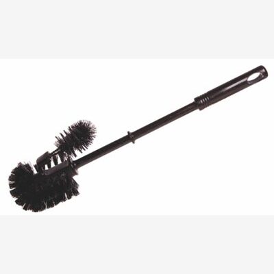Brosse WC avec nettoie-rebord 75 mm - noir