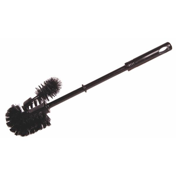 Brosse WC avec nettoie-rebord 75 mm - noir